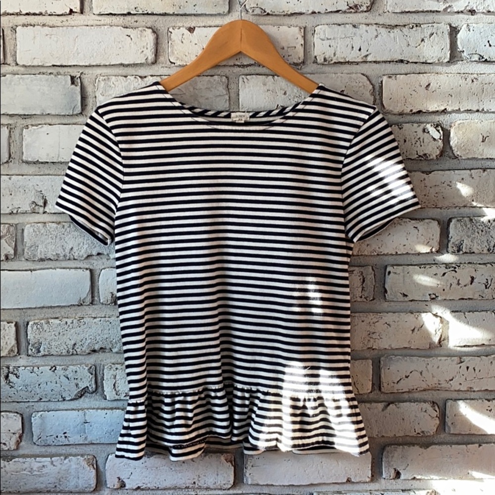 J Crew striped Peplum